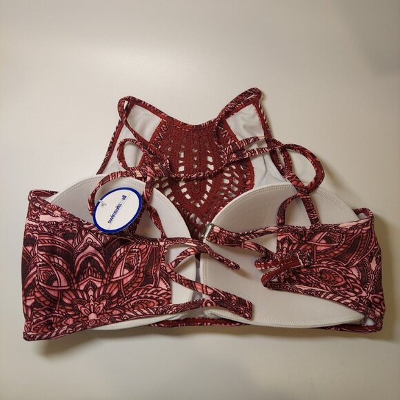NWT Swimsuits For All bikini Womens 18  gorgeous Pink Maroon Lace cut out Sexy - Picture 16 of 16